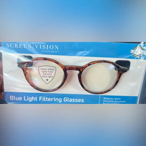 NWT Screen Vision Blue Light Filtering Round Glasses